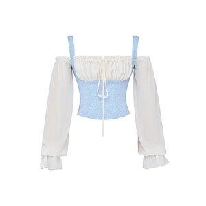 Mistress Rocks Blue and White Corset